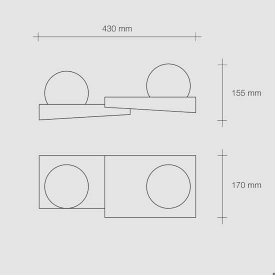 Applique cicladi sforzin in gesso bianco design moderna