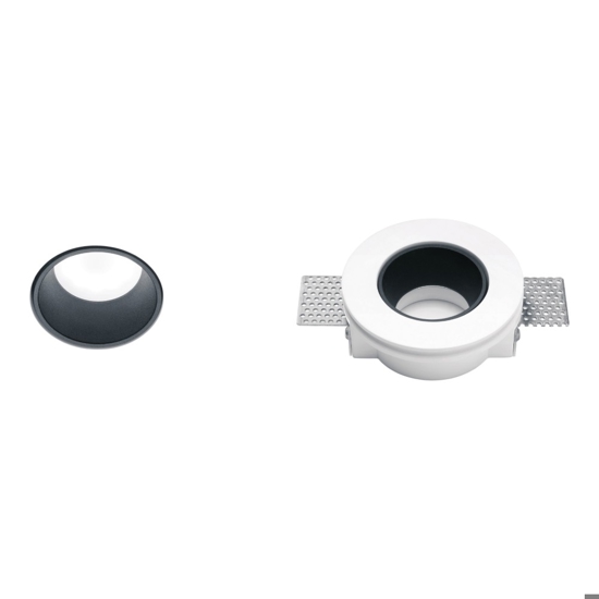 Sforzin thessaly faretto gesso da incasso rotondo nero