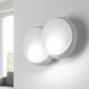 Lampada da parete moderna di gesso bianca sforzin pitane