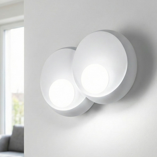 Lampada da parete moderna di gesso bianca sforzin pitane