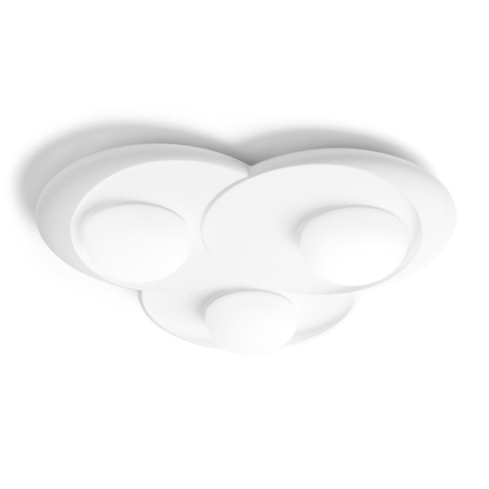 Plafoniera moderna gesso pitturabile bianca sforzin pitane