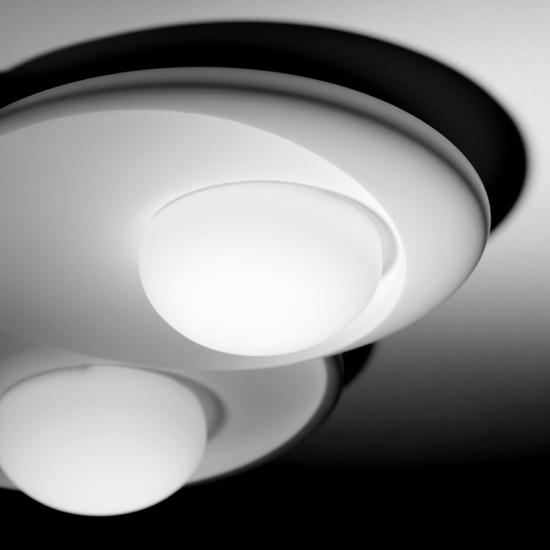 Plafoniera moderna gesso pitturabile bianca sforzin pitane