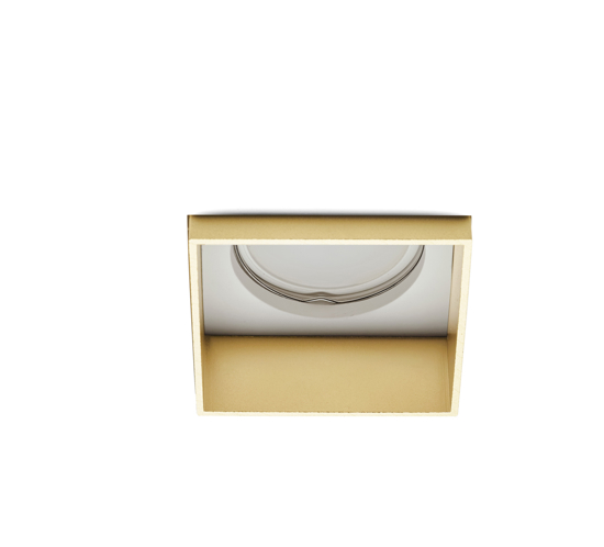 Faretto elis di gesso quadrato cornice oro da incasso a soffitto