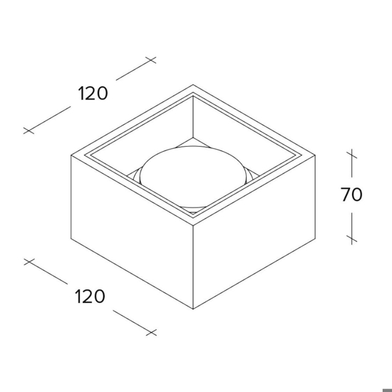 Plafoniera nasso quadrata per cucina design minimal