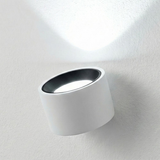 Applique da parete in gesso tondo bianco nero nasso sforzin
