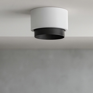 Plafoniera di gesso rotonda moderna bianco nero sforzin syme