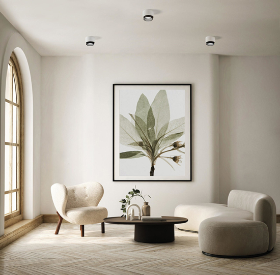 Plafoniera di gesso rotonda moderna bianco nero sforzin syme