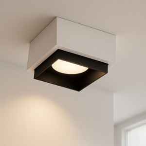 Plafoniera da cucina quadrata nera moderna syme sforzin