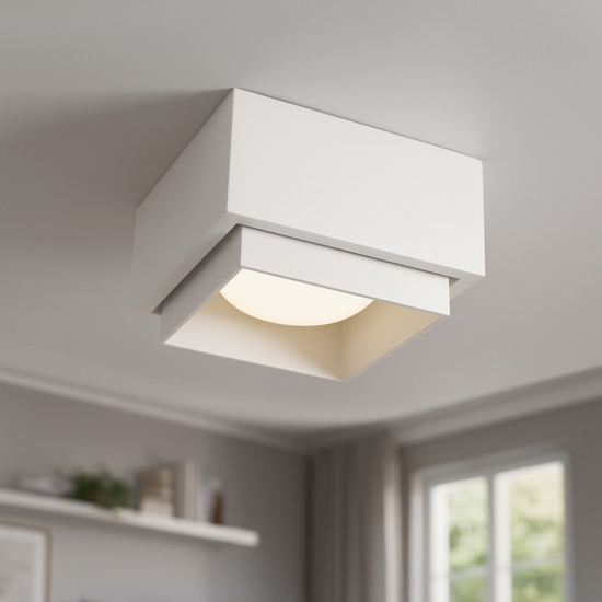 Sforzin syme plafoniera quadrata da soffitto bianca
