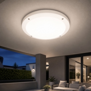 Plafoniera da esterno rotonda bianca top light tropea ip66