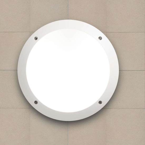 Plafoniera da esterno rotonda bianca top light tropea ip66