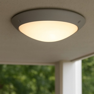 Plafoniera da esterno rotonda grigia anti ruggine top light tropea