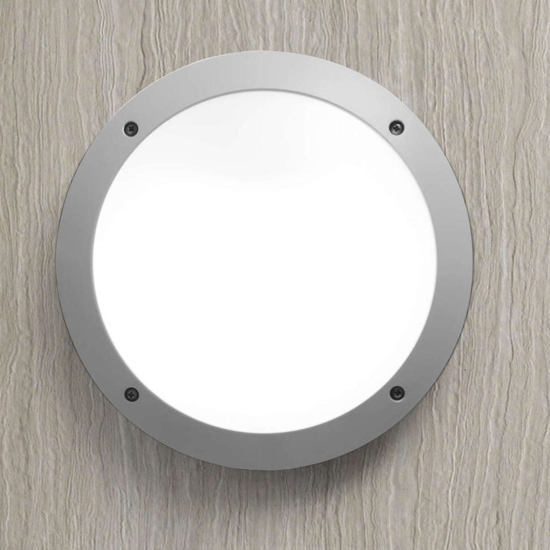 Plafoniera da esterno rotonda grigia anti ruggine top light tropea