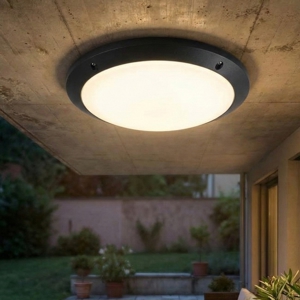 Plafoniera rotonda da esterno top light tropea nera