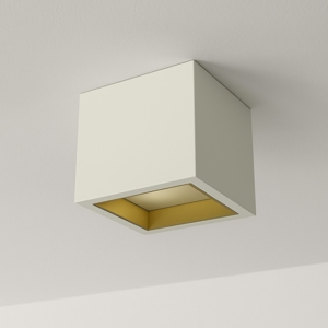 Plafoniera da cucina quadrata in gesso con interno alluminio