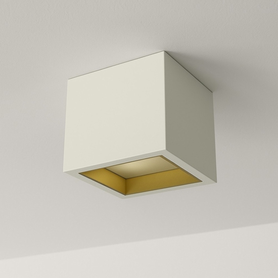 Plafoniera da cucina quadrata in gesso con interno alluminio