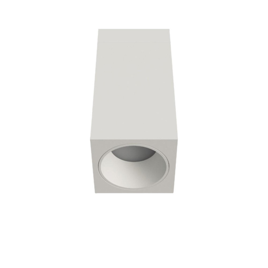 Faretto da soffitto in gesso e metallo bianco quadrato