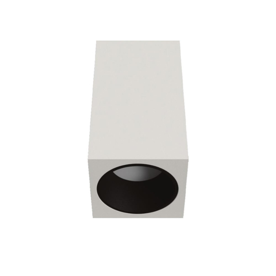 Faretto di gesso bianco parabola alluminio nero da soffitto