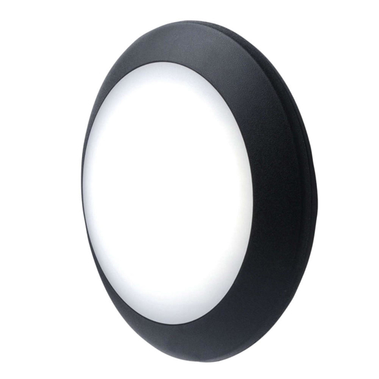 Plafoniera nera per esterni rotonda top light verona