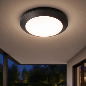 Plafoniera da esterno top light verona rotonda nera