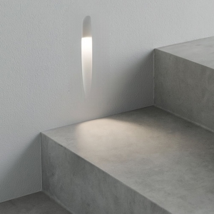 Segnapasso di gesso da incasso a parete per scale gradini