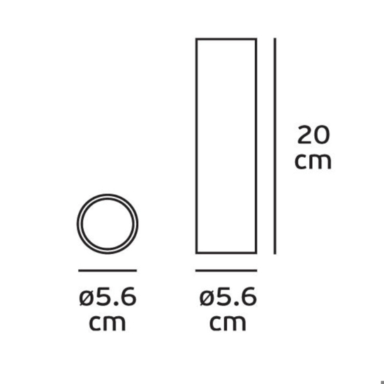 Faretto cilindrico bianco da soffitto