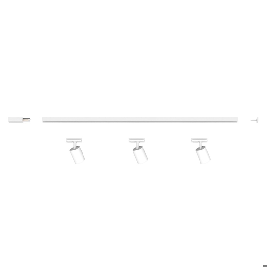 Sistema binario 100cm bianco con 3 spot orientabili