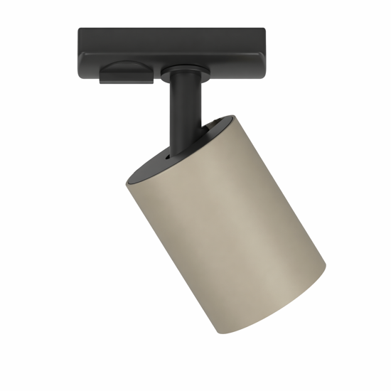 Sistema illuminazione binario monofase 100cm nero con 3 spot sabbia