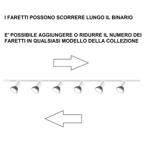 Illuminazione binario 200cm nero oro spot orientabili monofase