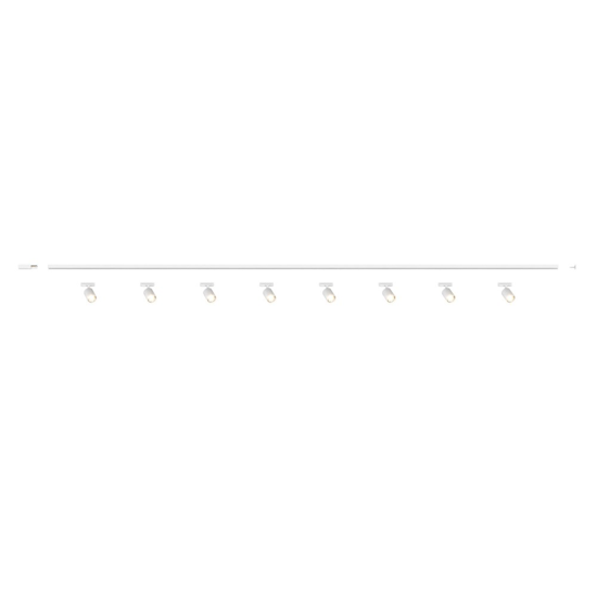 Sistema a binario 300cm monofase bianco con 8 spot orientabili