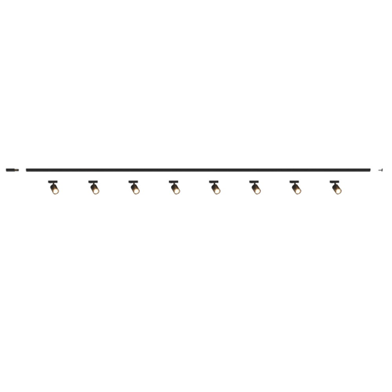 Sistema binario nero 300cm monofase 8 spot orientabili