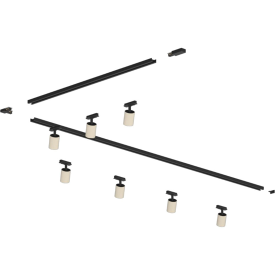 Sistema binario 300cm sabbia angolare elettrificato monofase con 7 spot