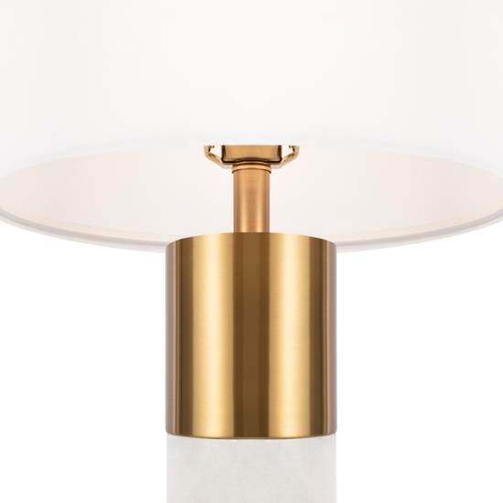 Maytoni lampada da tavolo moderna paralume bianca e oro in tessuto per salotto