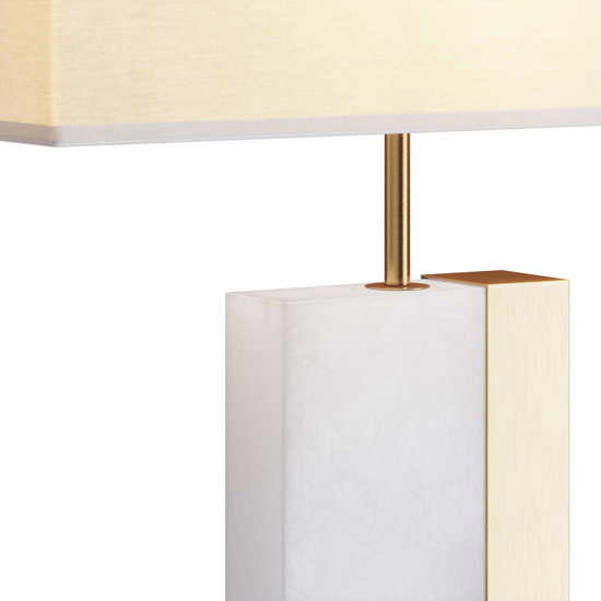 Maytoni lume lampada da tavolo per salone marmo bianco finitura oro