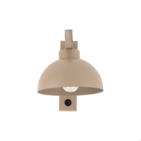 Applique sabbia in legno con interruttore da comodino per camera da letto