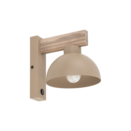 Applique sabbia in legno con interruttore da comodino per camera da letto