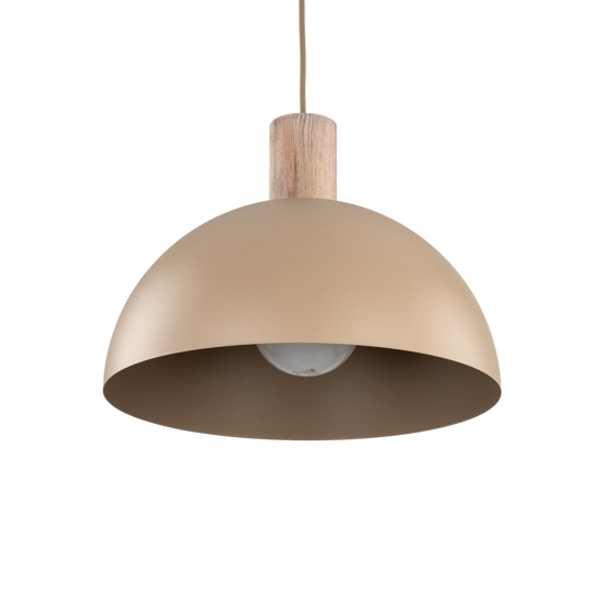 Lampadario per cucina legno cupola metallo sabbia