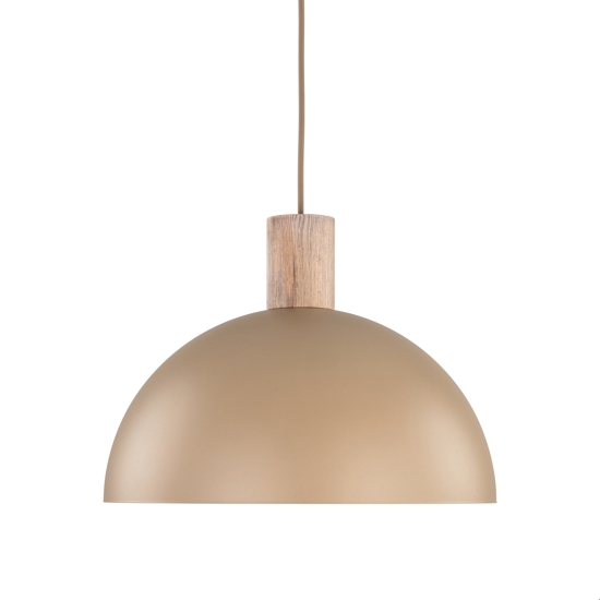 Lampadario per cucina legno cupola metallo sabbia