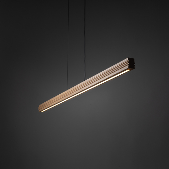 Lampadario barra di legno a sospensione per tavolo sala da pranzo