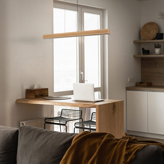 Lampadario barra di legno a sospensione per tavolo sala da pranzo