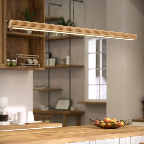 Lampada di legno a sospensione stile scandinavo per sala da pranzo