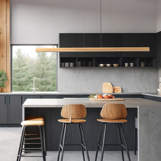 Lampada di legno a sospensione stile scandinavo per sala da pranzo
