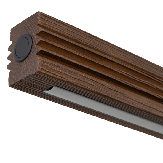 Lampada barra a sospensione di legno noce per tavolo soggiorno moderno