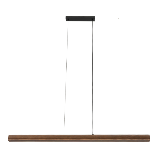 Lampada barra a sospensione di legno noce per tavolo soggiorno moderno