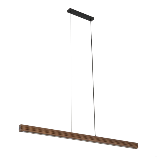 Lampada barra a sospensione di legno noce per tavolo soggiorno moderno