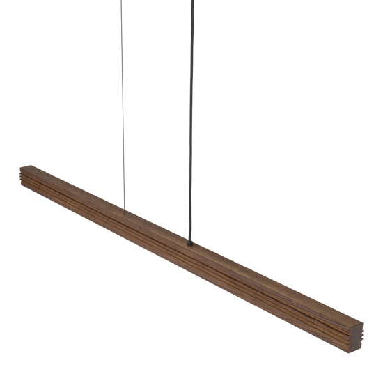 Lampada barra a sospensione di legno noce per tavolo soggiorno moderno