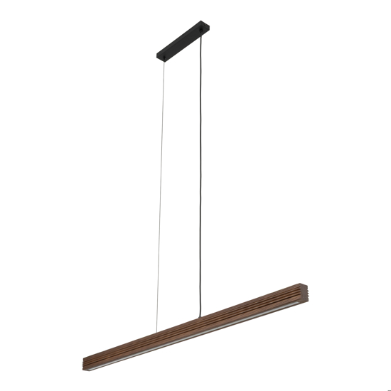 Lampada barra a sospensione di legno noce per tavolo soggiorno moderno