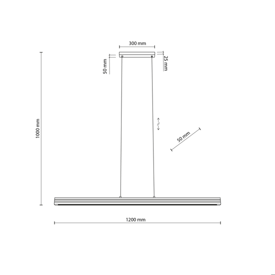 Lampada barra a sospensione di legno noce per tavolo soggiorno moderno
