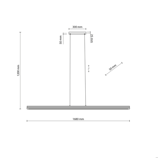Lampadario barra di legno noce a sospensione led per sala da pranzo
