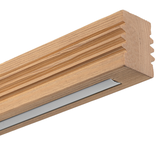 Plafoniera barra di legno per cucina stile scandinavo moderna